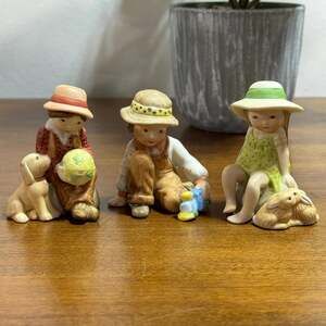 Vintage Holly Hobbie Figurines Set of 3 Kids Playing